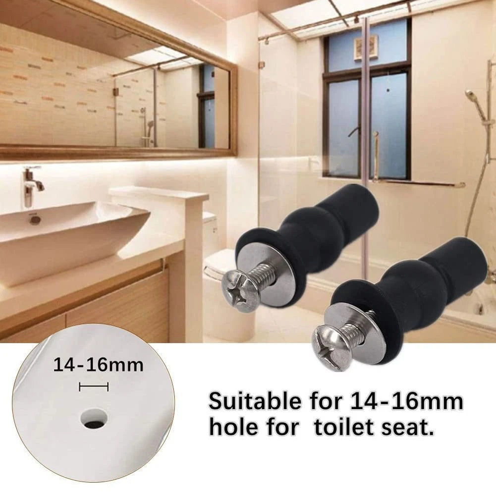 Rubber Toilet Seat Hinges with Screws for Universal Fit (2010–2023)