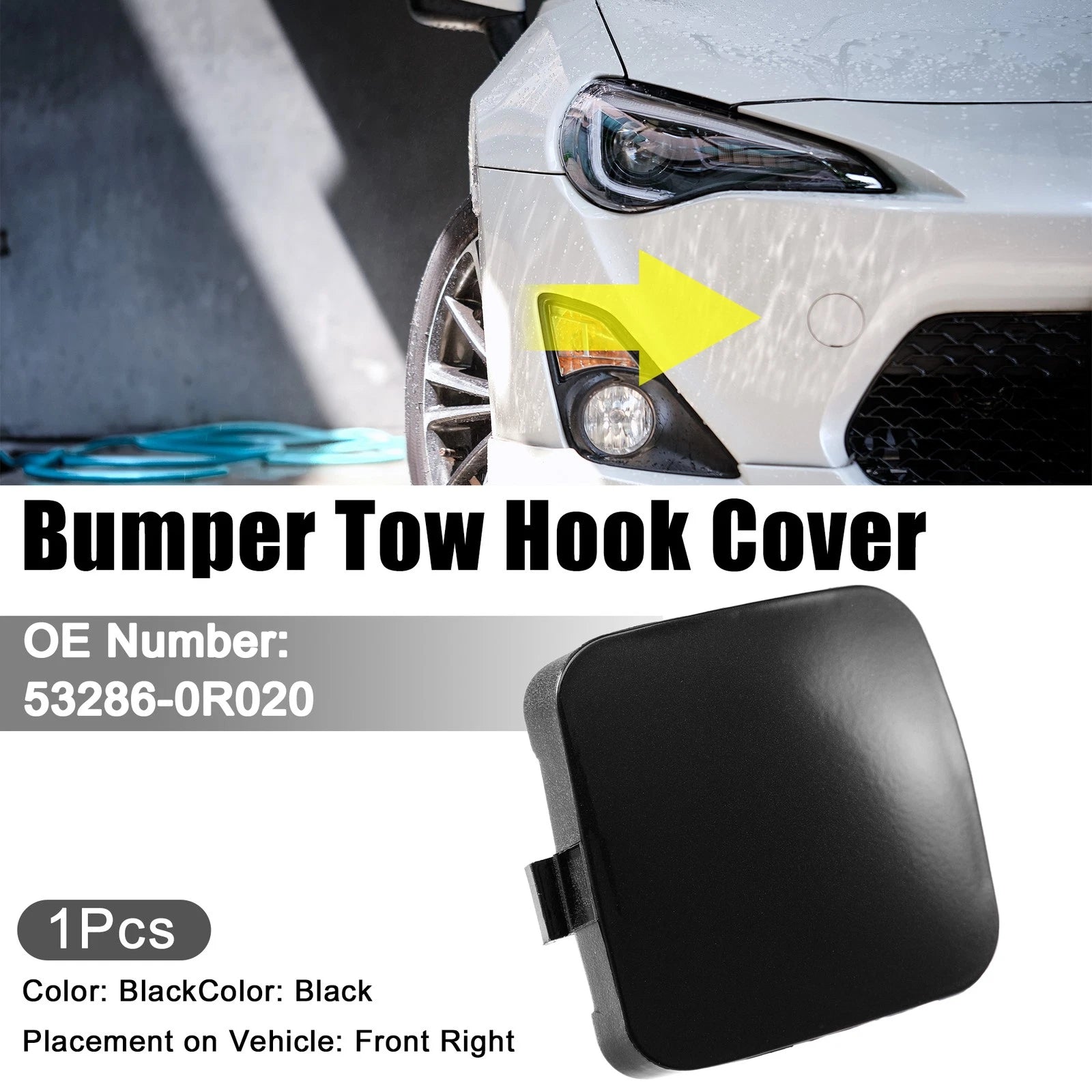 Front Right Bumper Tow Eye Hook Cover Cap Replacement for Toyota RAV4 (2014–2018)