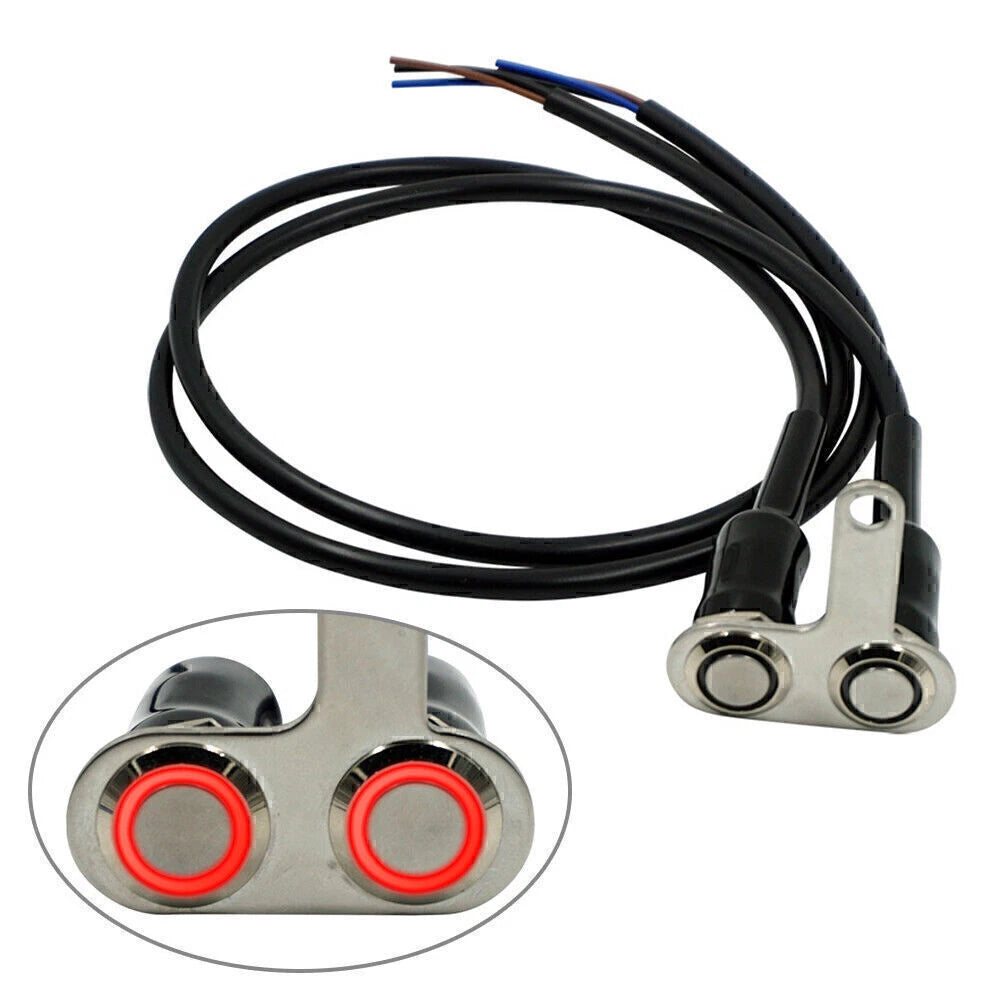 12V Red LED Handlebar Switch for Motorcycle (Adjustable, Waterproof)