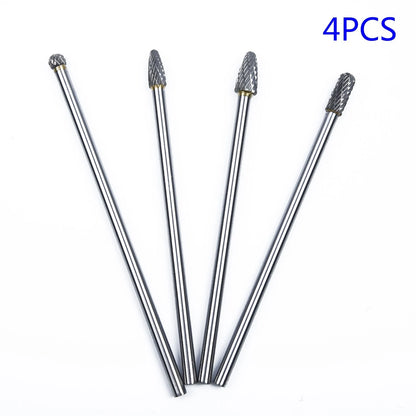 4Pcs Carbide Burrs for Long Reach Rotary Cutter Tool (Safe)