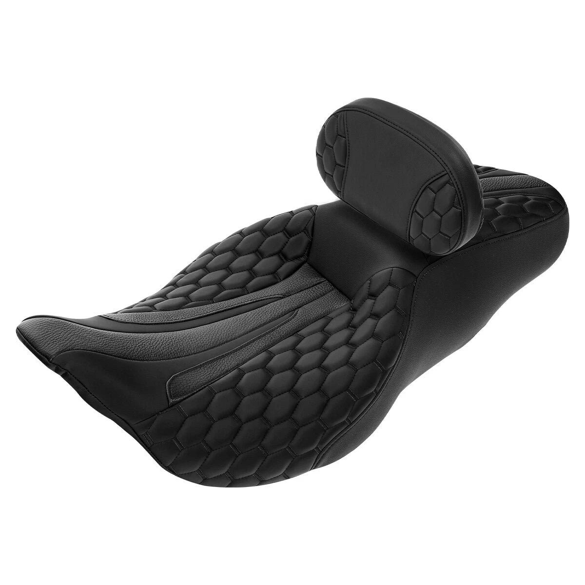 Driver & Passenger Seat with Backrest Pad for Harley Touring Glide (2009–2023)