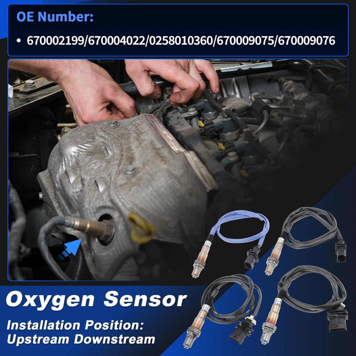 Set of 4 Upstream Downstream Oxygen Sensors for Maserati Ghibli (2014–2020)