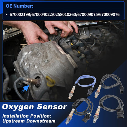 Set of 4 Upstream Downstream Oxygen Sensors for Maserati Ghibli (2014–2020)