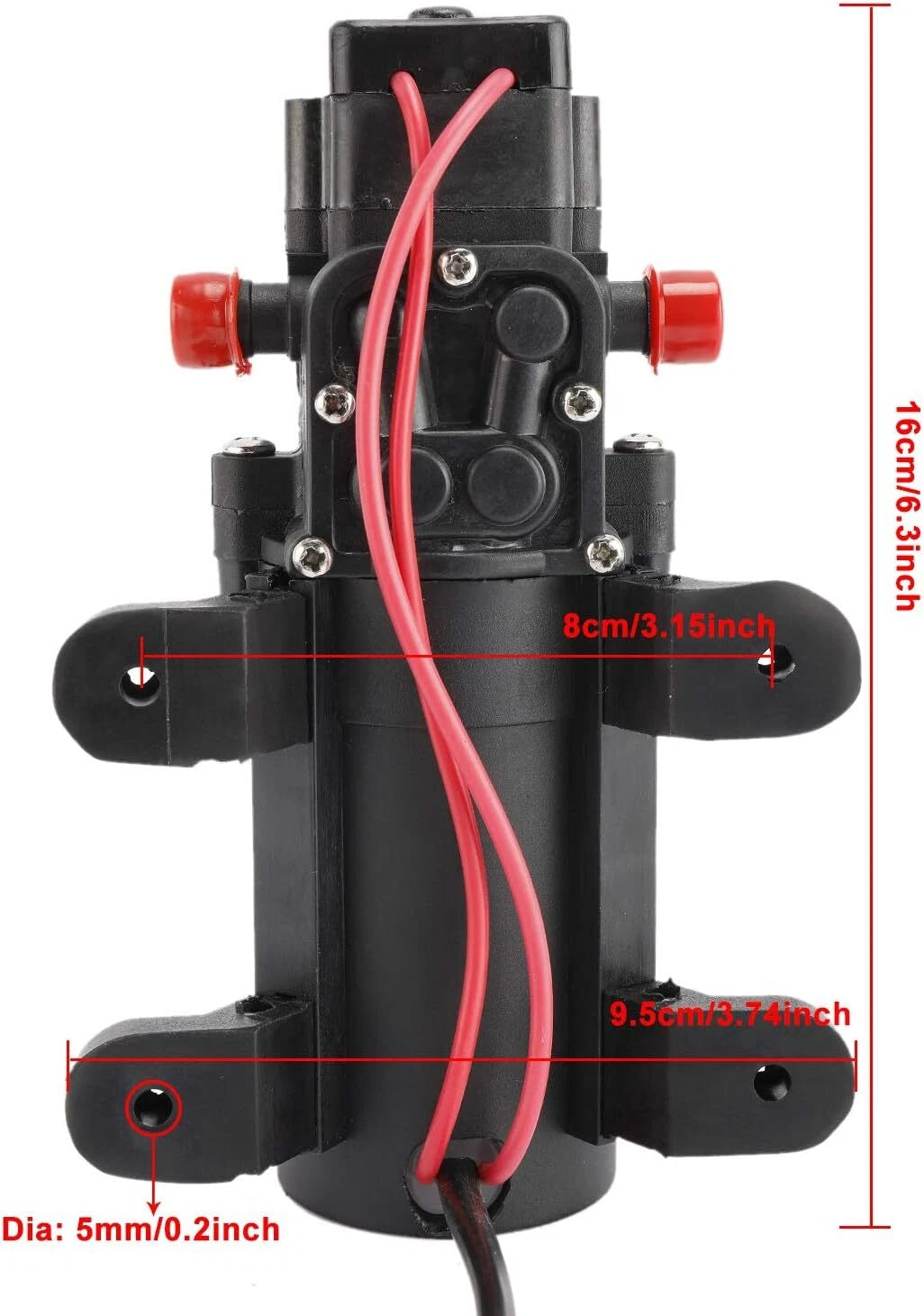 12V 35 PSI Water Pressure Diaphragm Pump for Caravan Boat Marine