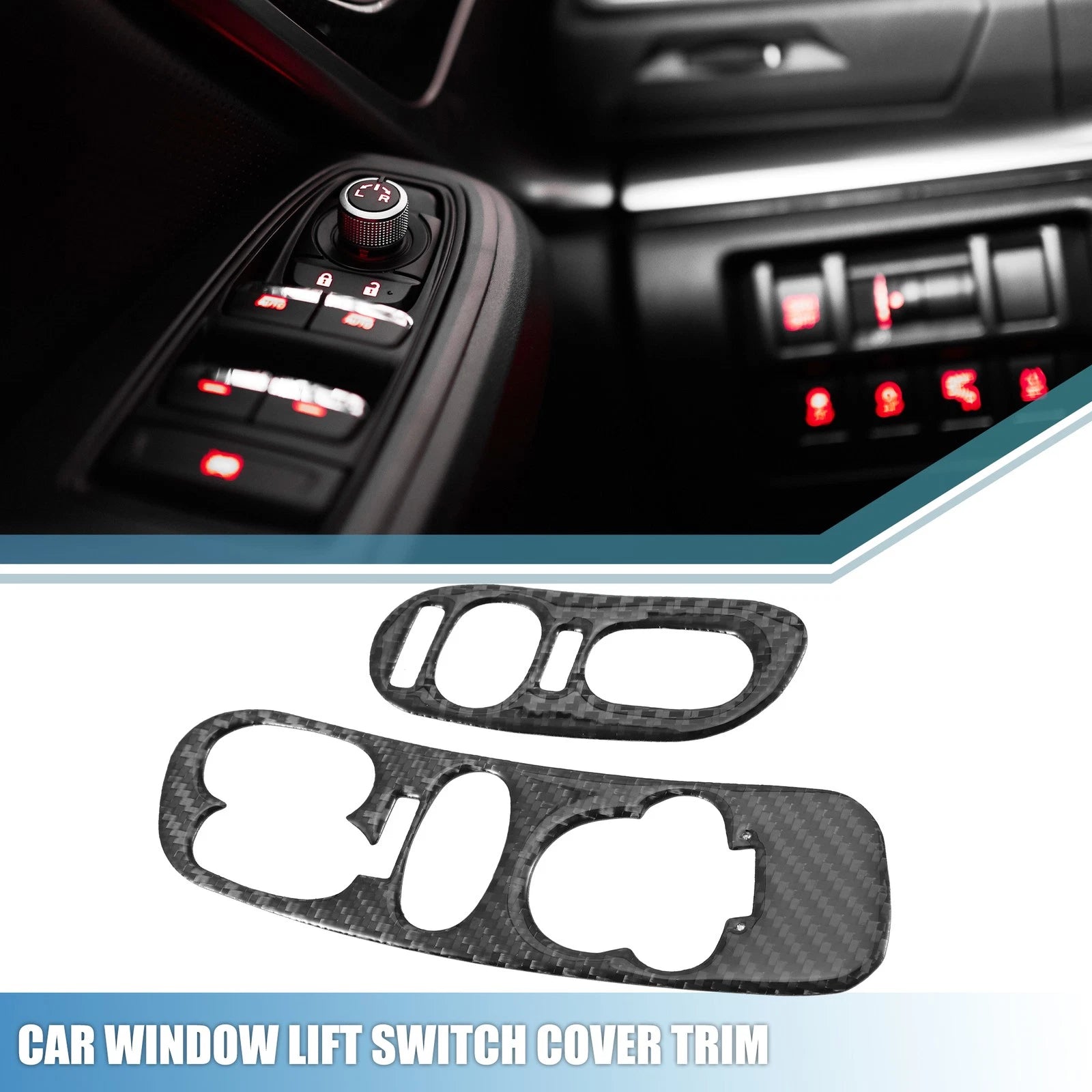 Window Lift Switch Cover Set of 2 for Chevy Corvette C5 1998–2004 Black