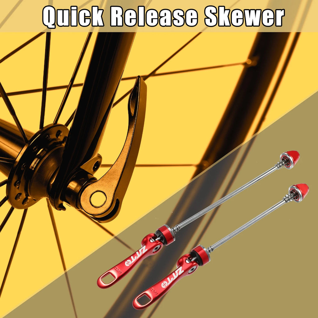 Bicycle Quick Release Axle Set Front Rear Lever 150mm 190mm Red for Universal