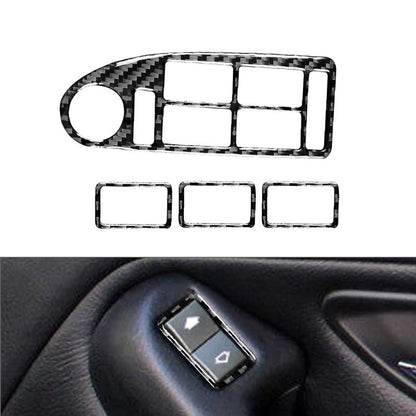 Carbon Fiber Window Lift Switch Button Cover Trim For BMW 5 Series M5 E39