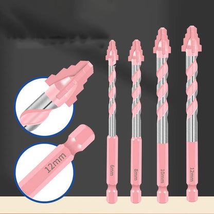 Set of 4 Tile Glass Drill Bits 6mm 8mm 10mm 12mm Hex Shank