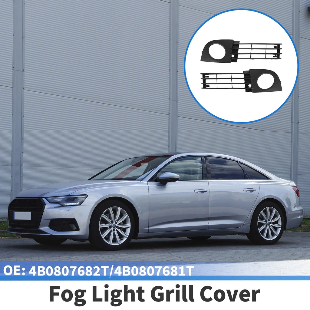 Pair Front Fog Light Grill Replacement for Audi A6 C5 (2002–2005)