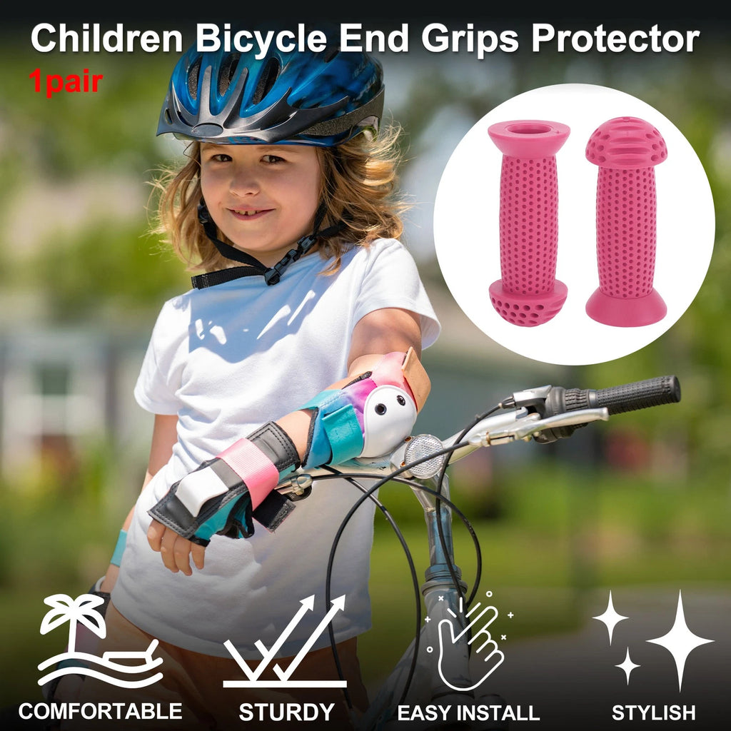 Handlebar Grip Covers 100mm Soft Boy MTB End Grip Protector Pink 1 Pair for