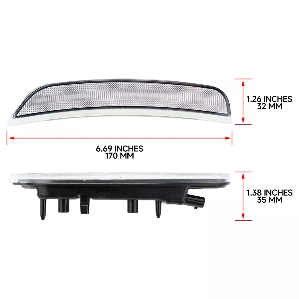 Clear Lens White LED Front Bumper Side Marker Lights for Dodge Durango (2021–2025)