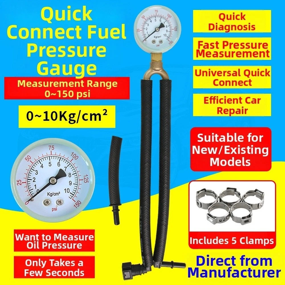 Fuel Pressure Gauge for Engine Diagnostics (Dual Measurement Units)