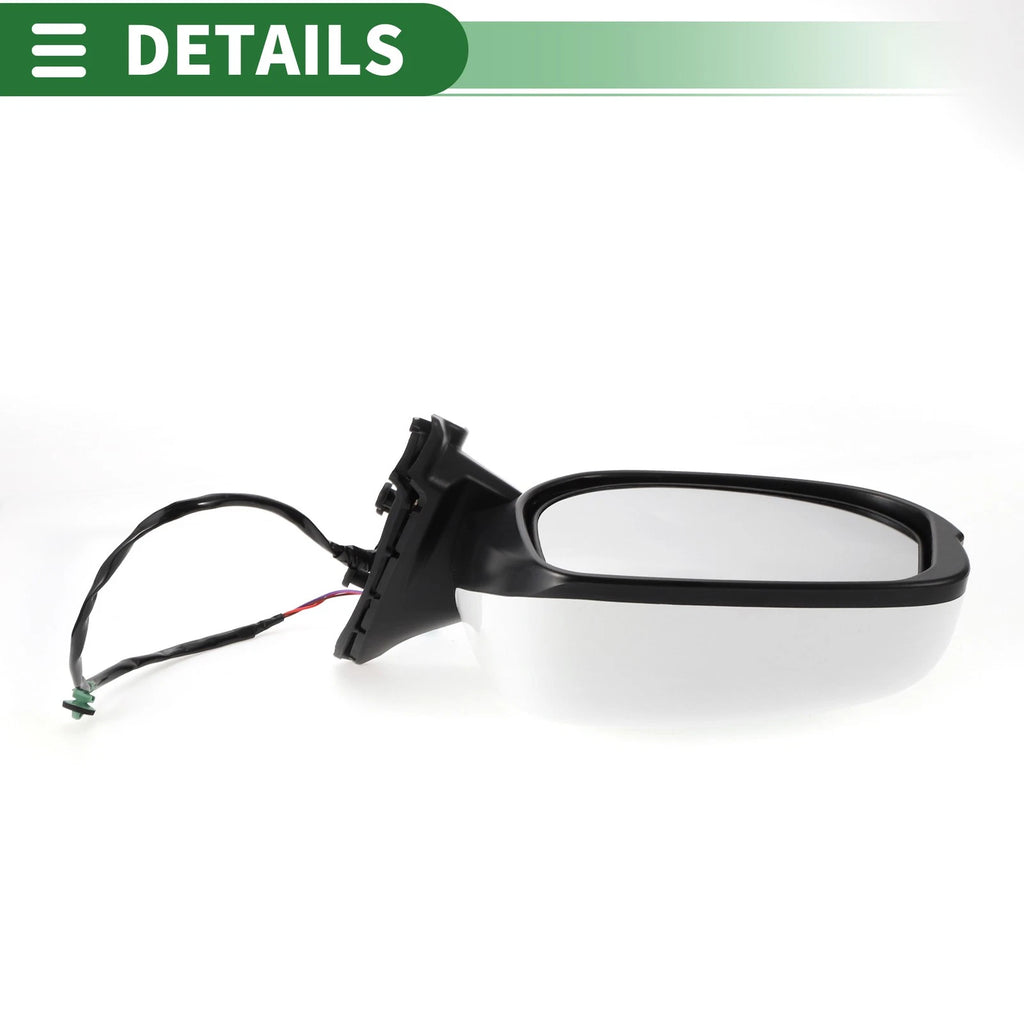Left Side Door Mirror for Honda Fit (2009–2014) Manual Folding White
