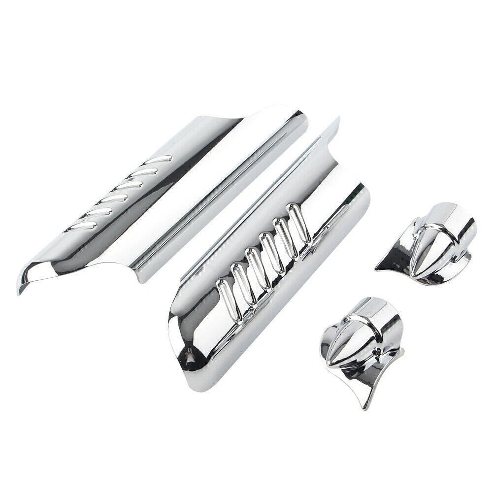 Fork Lower Leg Deflectors Shield Cover Chrome For Harley Touring FLHT 2000-2013