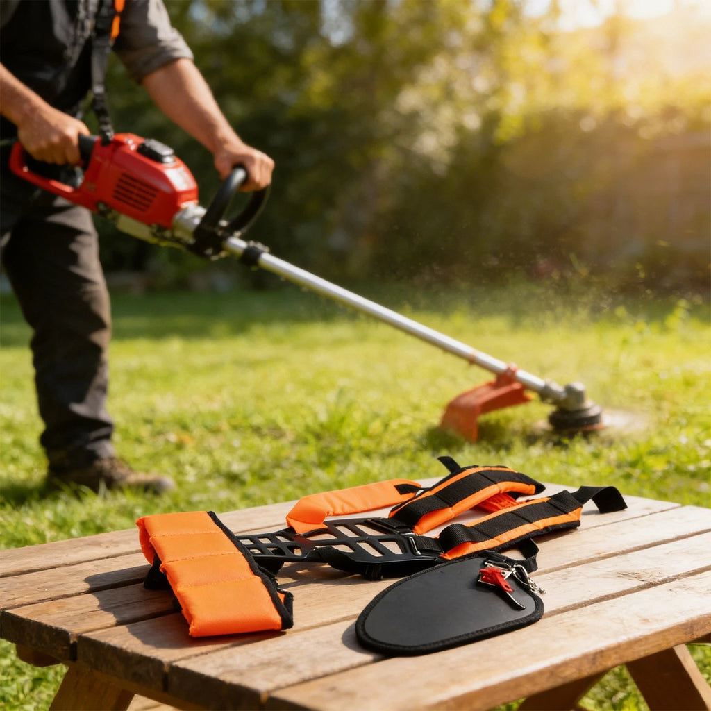 2X Ergonomic Trimmer Harness for Garden Tools (Adjustable, Padded Shoulders)
