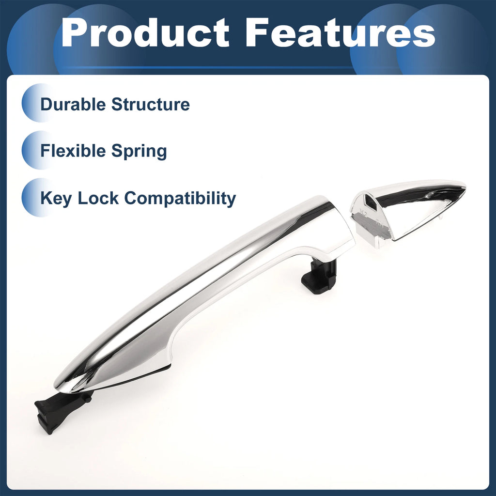 Front Right Door Handle for Kia Rio (2011) - Silver Tone