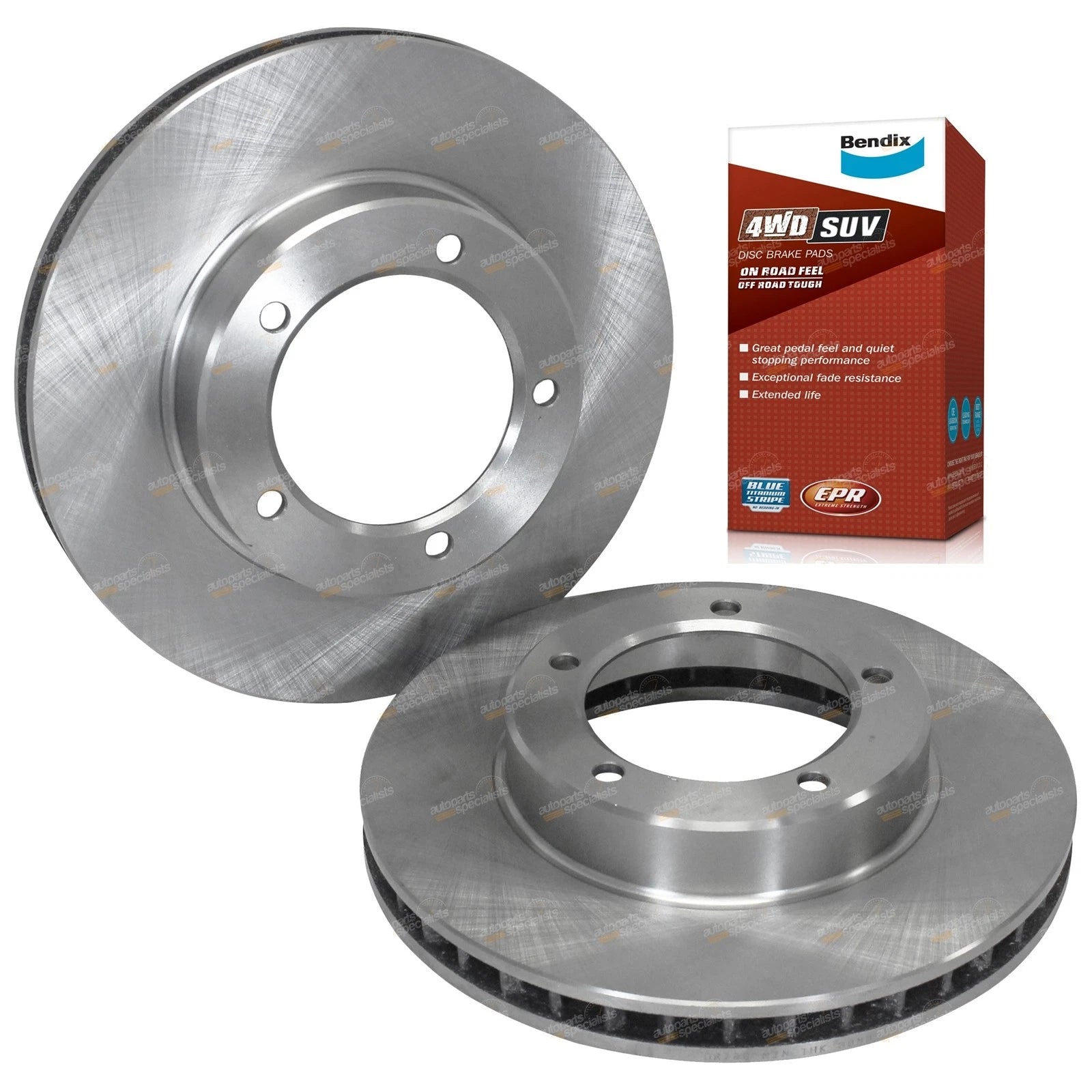 Front Disc Brake Rotors + Bendix 4WD Pads for Lexus LX470 (1998–2007)