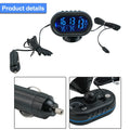 Digital Thermometer and Voltmeter for Vehicle Use