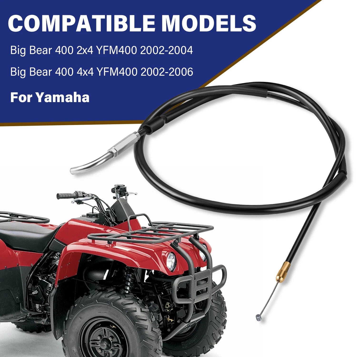 Choke Cable 5FU-26331-10-00 for Yamaha Big Bear 400 4x4 YFM400F (2002–2006)