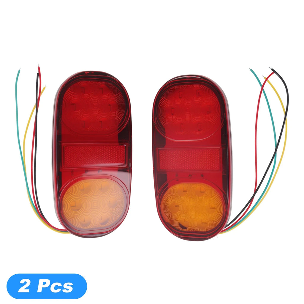 Set of 2 Rear Lights for (12V, ABS, Yellow Red)