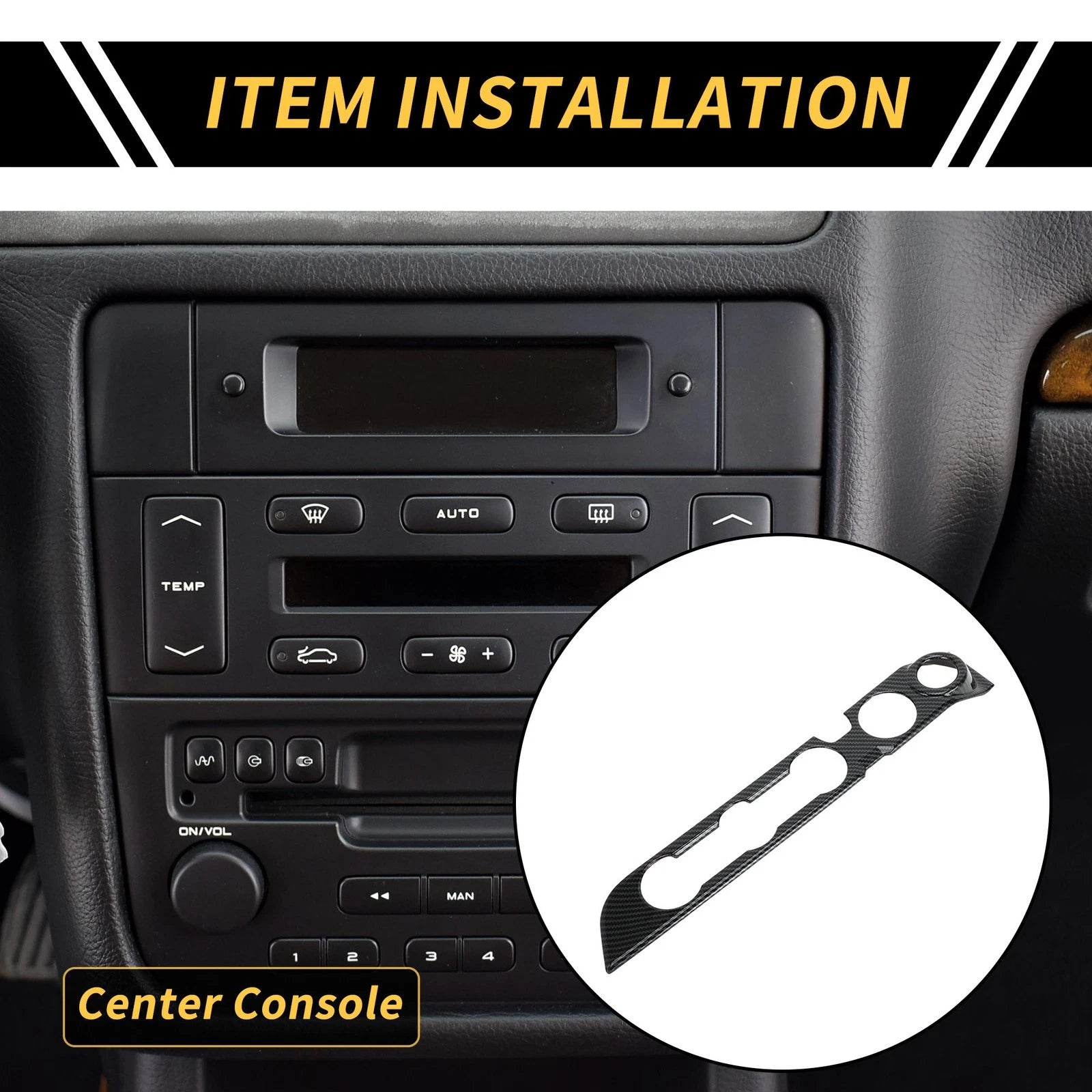 Carbon Fiber Pattern Console AC Switch Button Trim for Toyota Tacoma (2005–2020)