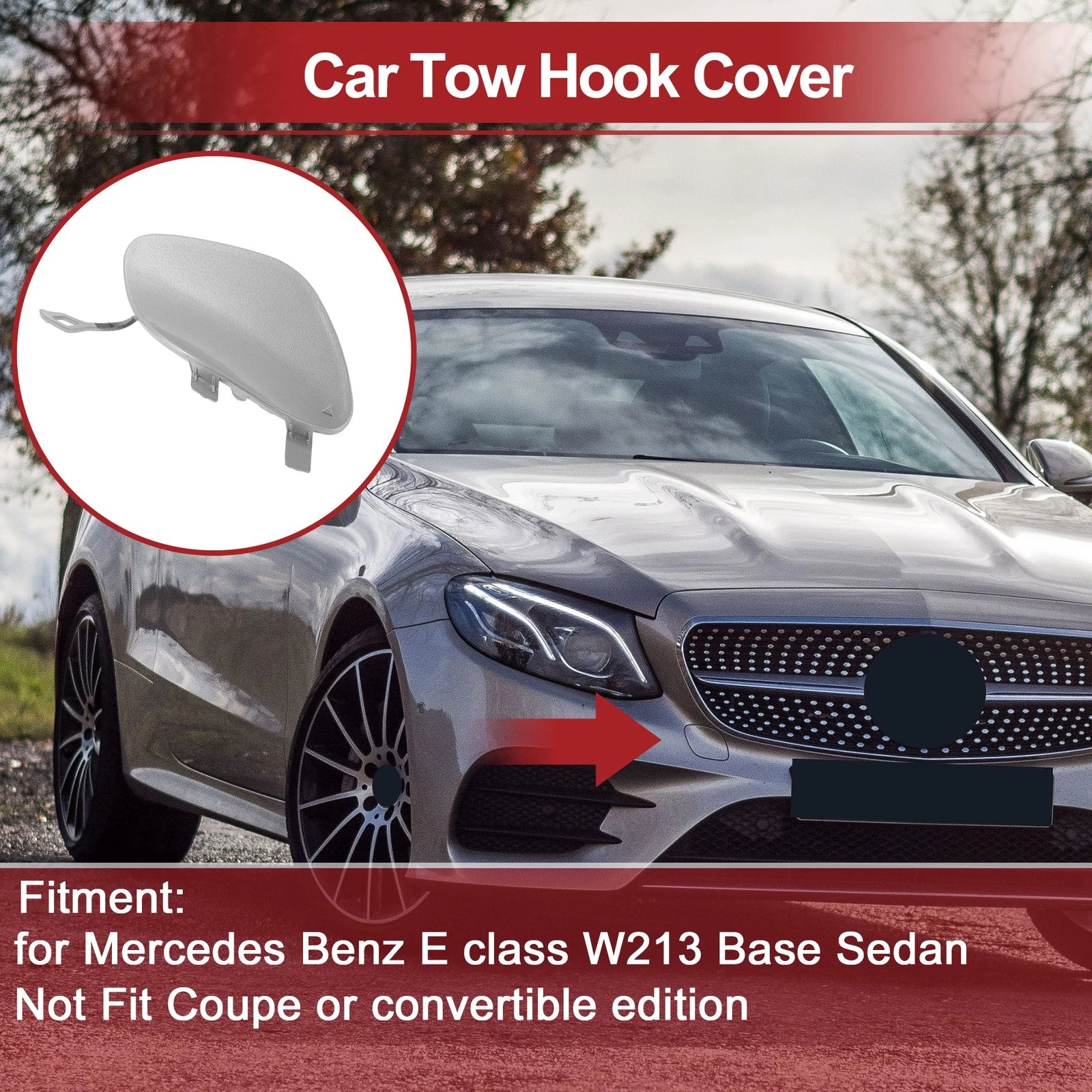 Tow Hook Cover Cap Replacement for Mercedes Benz E Class W213 (2016–2022)