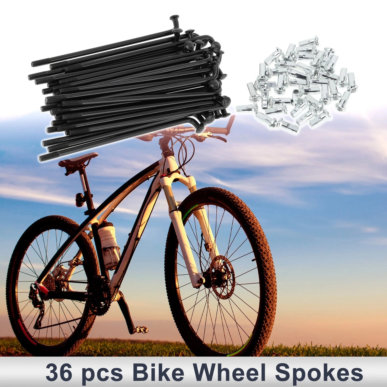Bicycle Spokes Nipple Replacement Set 76mm Carbon Steel for Universal (All)
