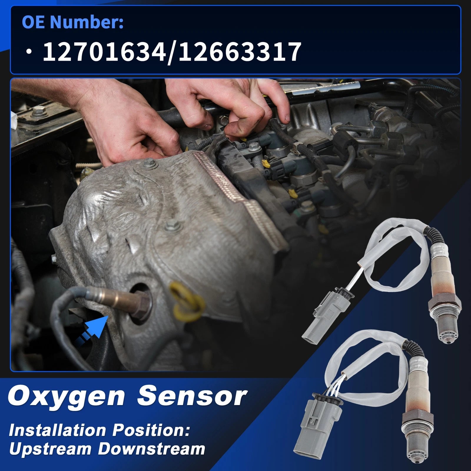 Oxygen Sensor Upstream Downstream for Chevrolet Cruze 1.4L (2016–2019) 2pcs