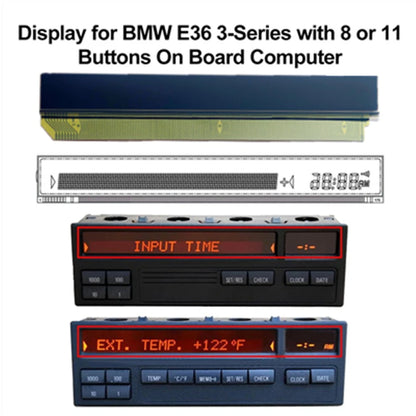 LCD Display for BMW E36 3-Series OBC 318 M3 (1992–1999) 8/11 Buttons
