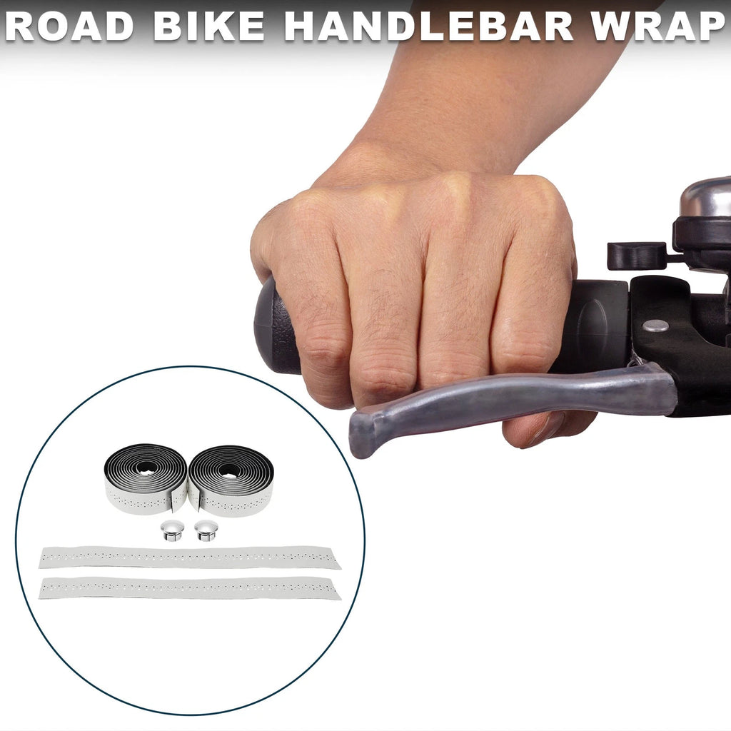 Handlebar Tape with Hole Non-Slip for Bike Bicycle Handlebar Grip White 1 Pair (—)