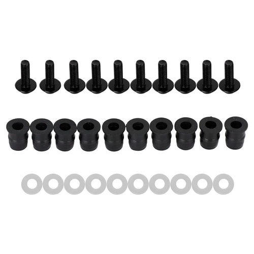 10X Motorcycle Wind Screen Shield M5x16mm Screw Bolt Washers Kit Black