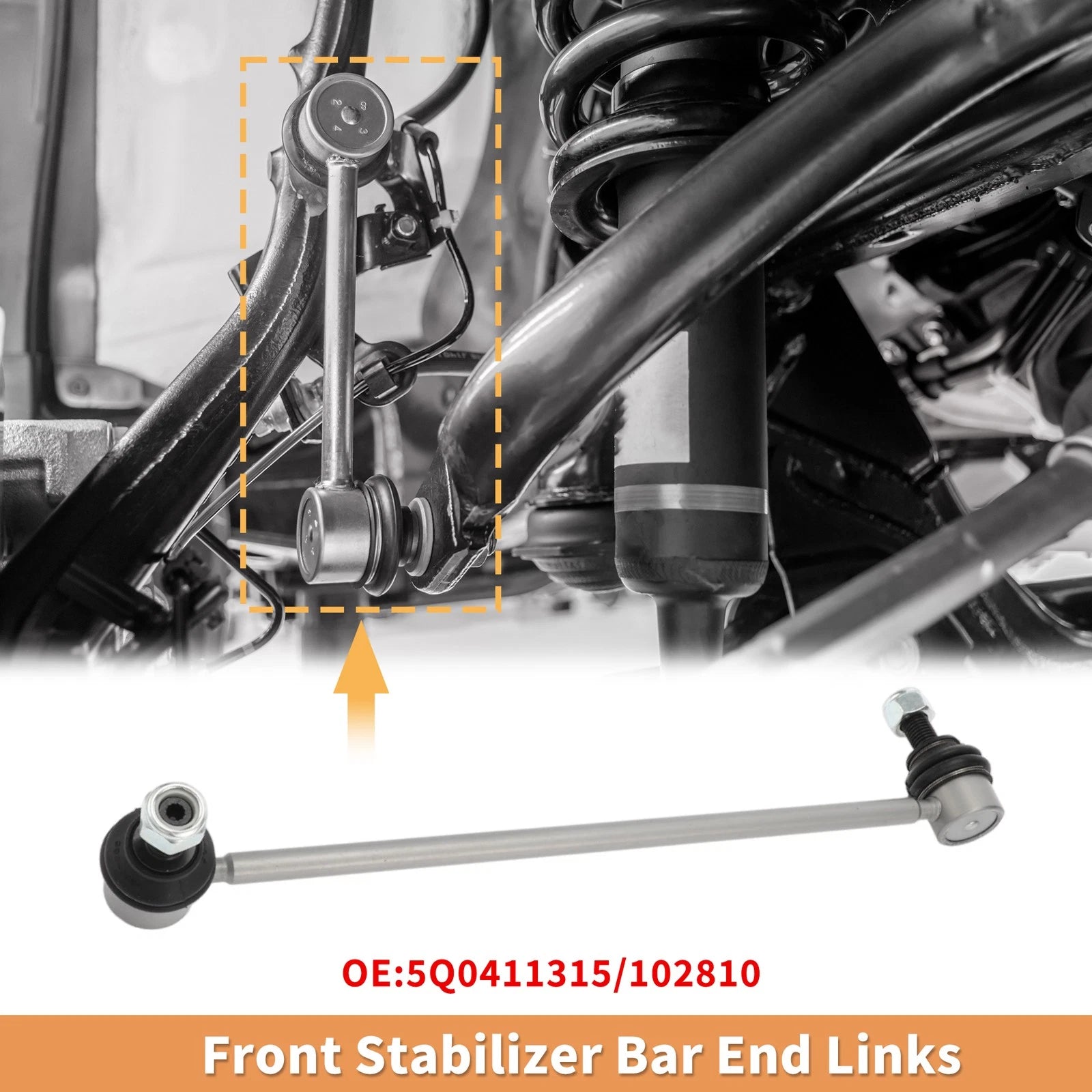 2pc Front Sway Bar Links Stabilizer Link Kit for Audi A3 Q3 TT (2005–2024)