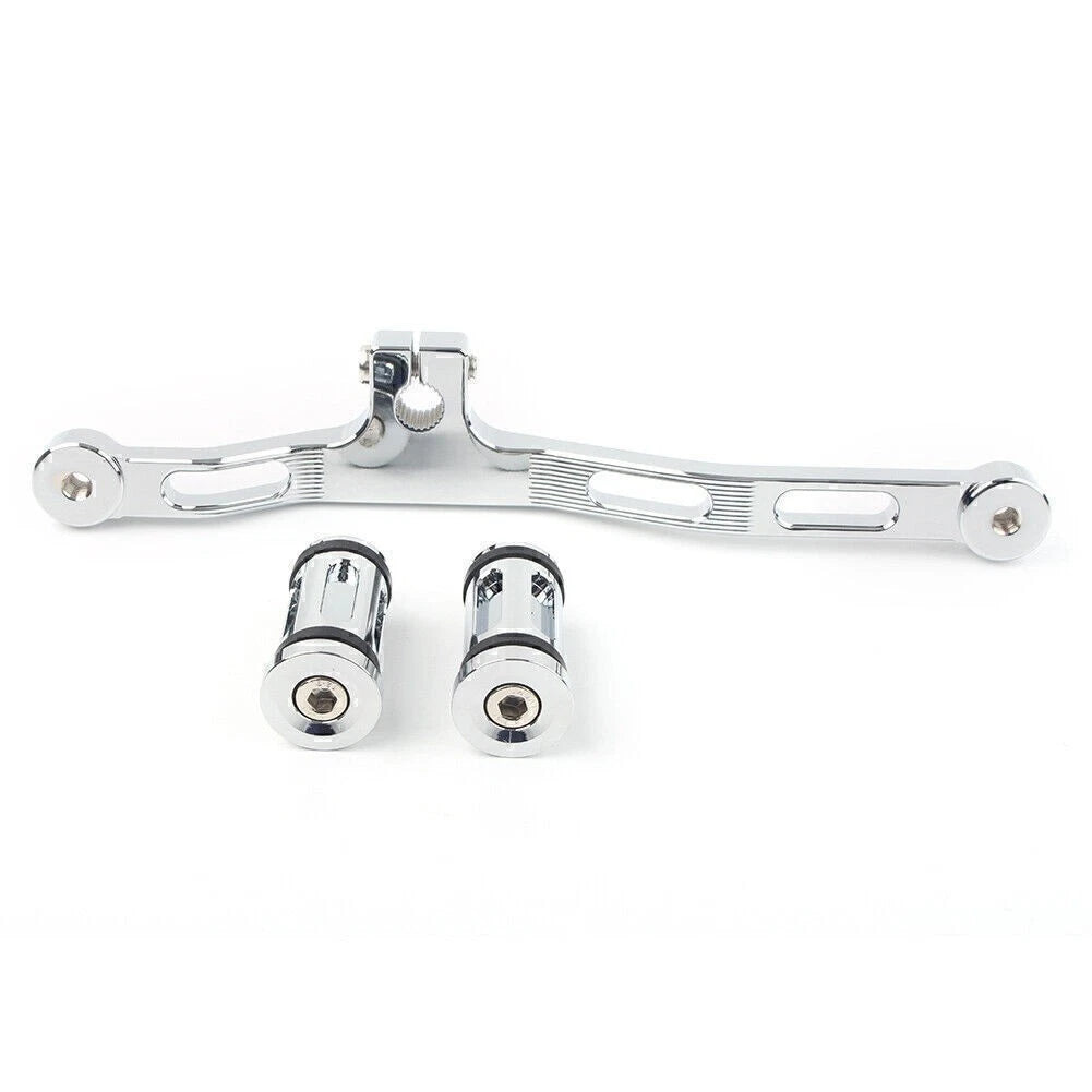 Slotted Gear Shifter Lever for Harley Dyna FXD (Mid-Control, Chrome)