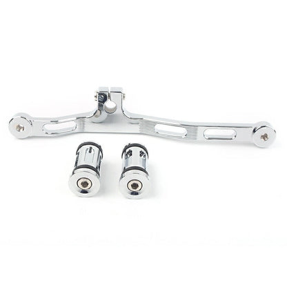 Slotted Gear Shifter Lever for Harley Dyna FXD (Mid-Control, Chrome)