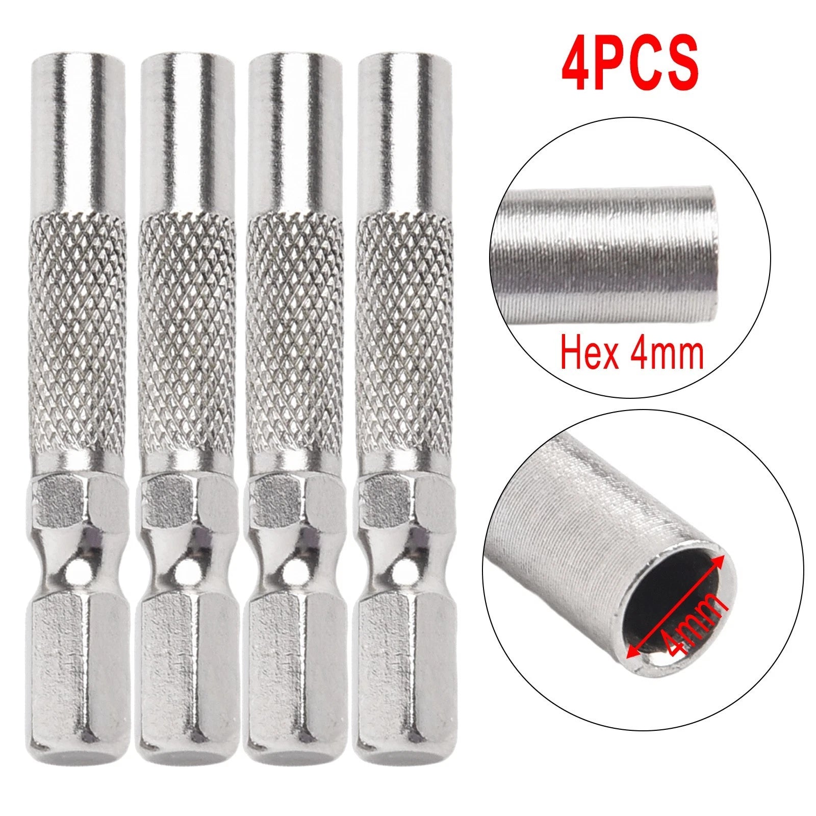 Set of 4 Hex Insert Bit Adapters for Toolbox - Chrome Vanadium Steel