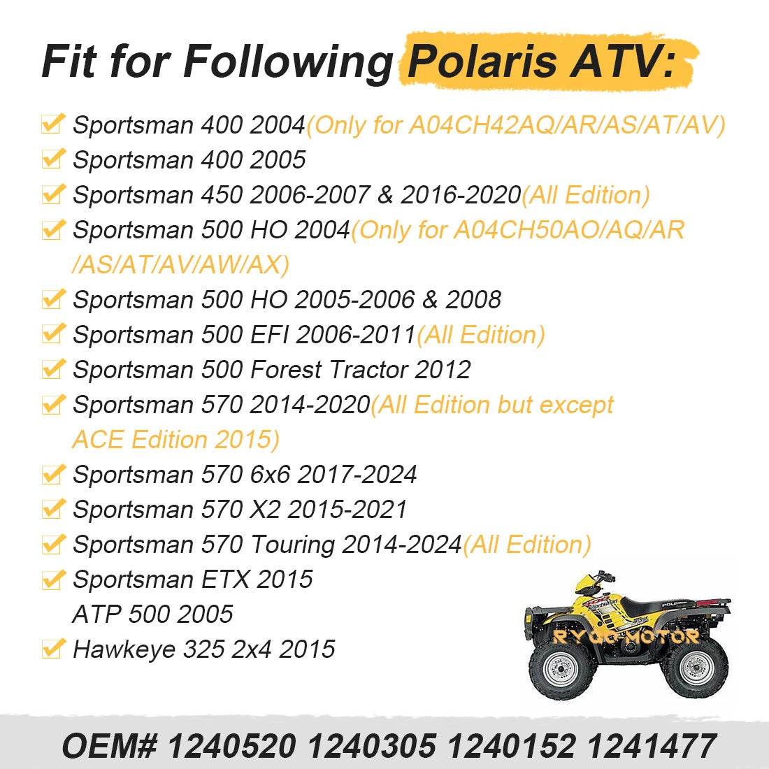 Radiator for Polaris Sportsman 570 (2014–2024) / Sportsman 450 (2006–2007, 2016–2020)