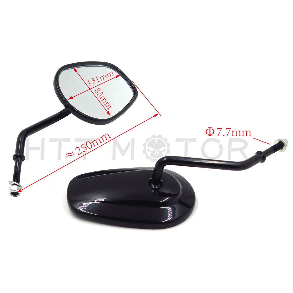 Black Rearview Mirrors for Harley Davidson FLSTC FXDB DYNA FXDF FLSTF (8mm)