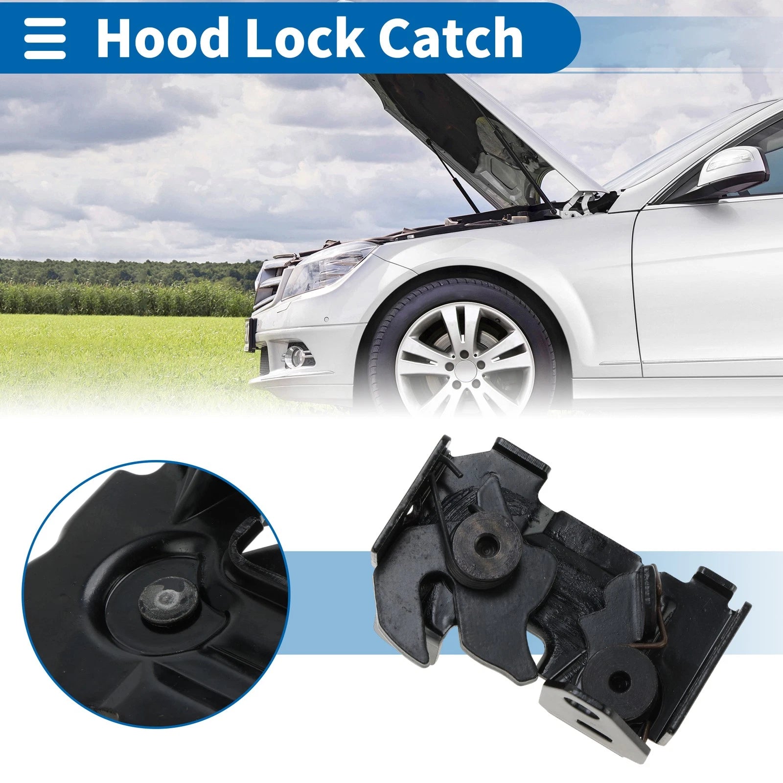 Hood Latch Assembly OEM Replacement for Mercedes-Benz C250 (2012–2015)