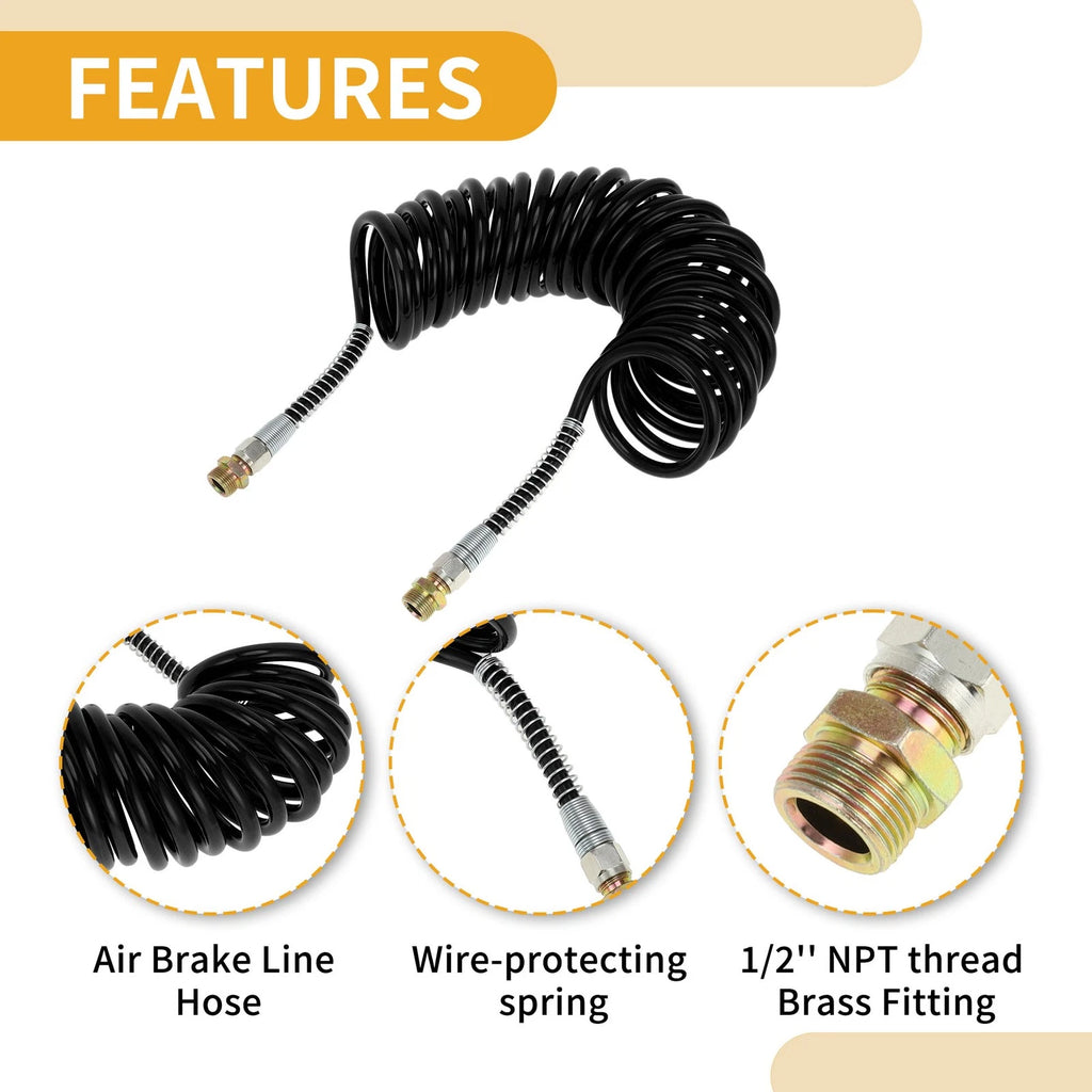 Air Brake Hose for 28FT Coiled Short Tail Line (PU Iron)