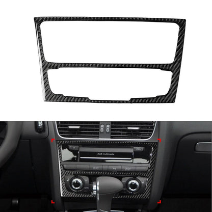 Carbon Fiber Console CD Panel Cover Strip for Audi A4 A5 Q5 B8 B7 (2009–2016)