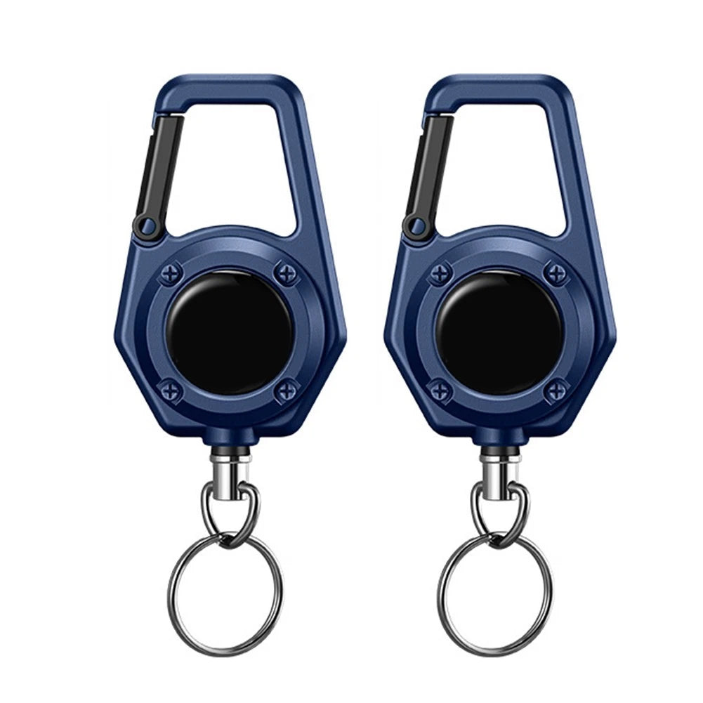 2X Elastic Pull Rope Keychain with Telescopic Buckle for Outdoor Activities
