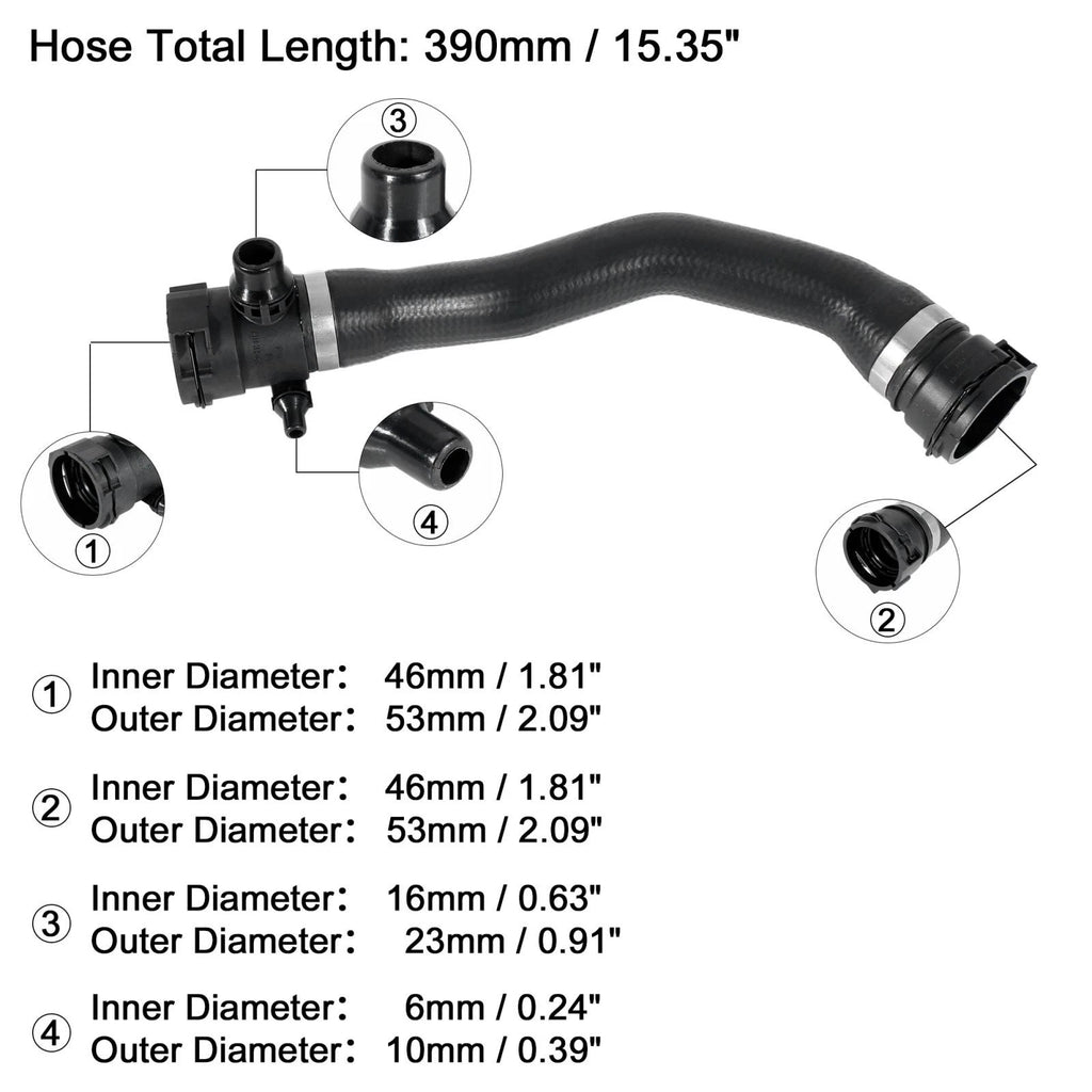 Coolant Water Hose from Expansion Tank Replacement for BMW X3 (2015–2017)