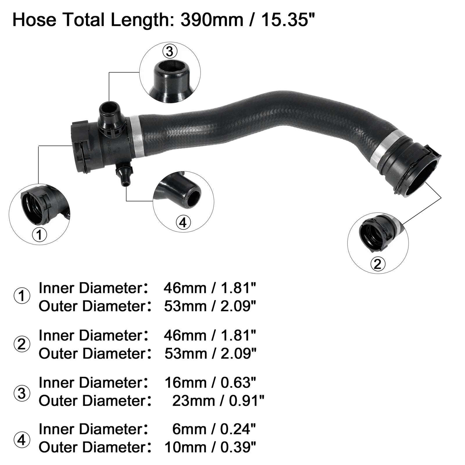 Coolant Water Hose from Expansion Tank Replacement for BMW X3 (2015–2017)