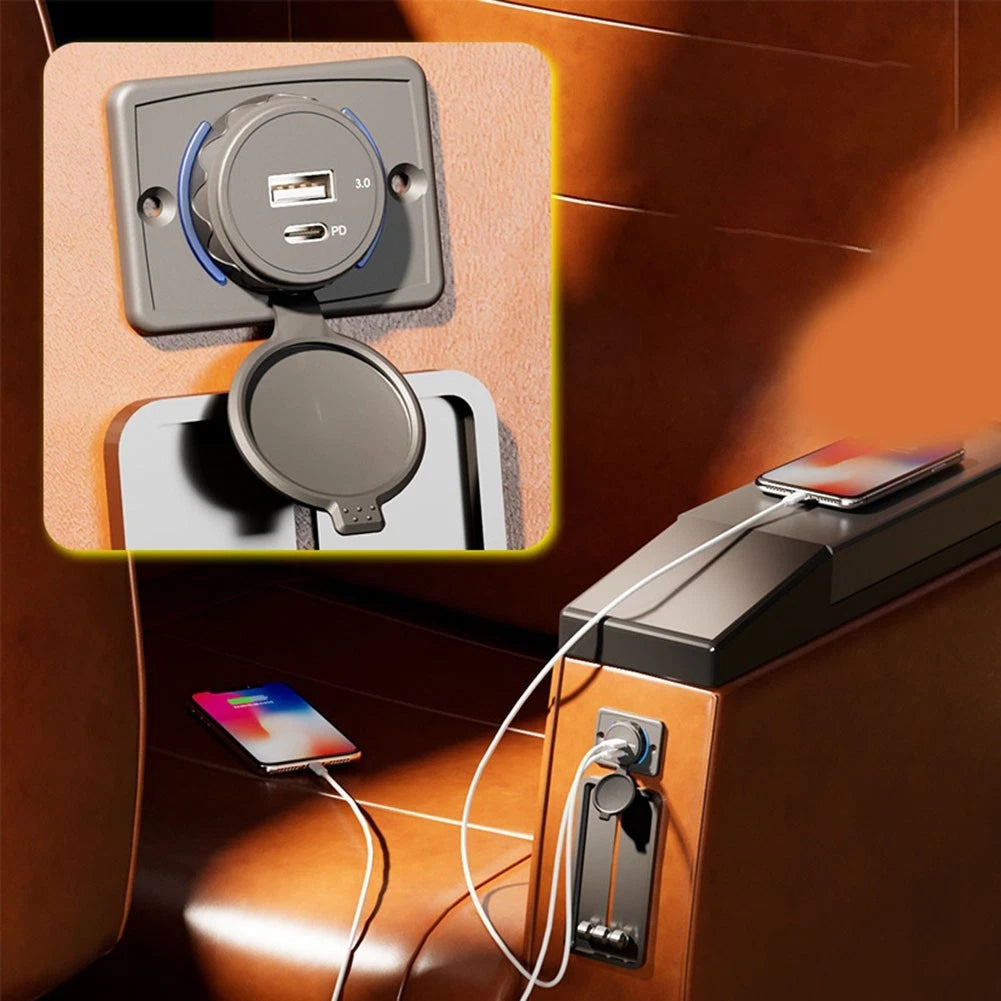 12-24 Volt Waterproof Quick Charger for Car USB Charger