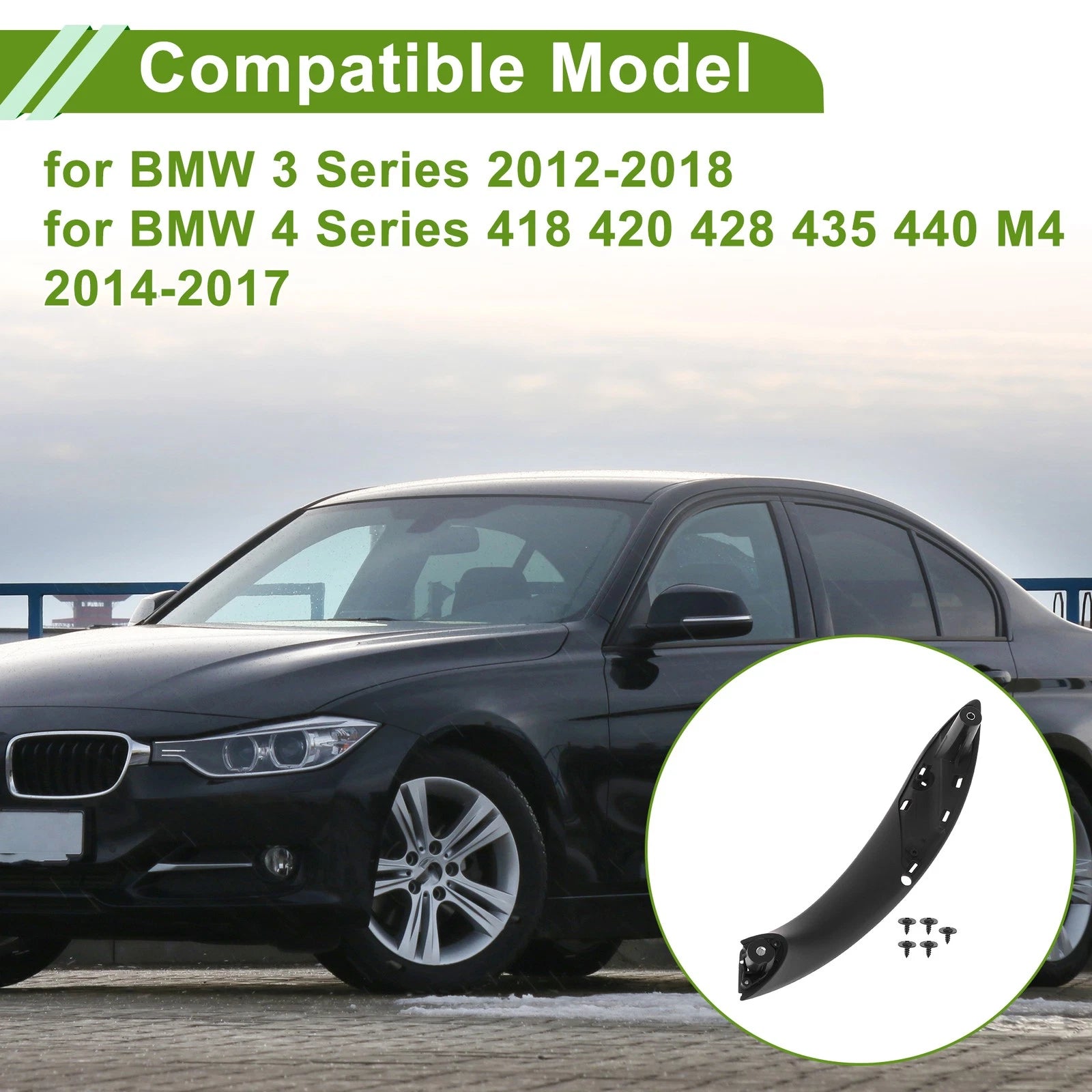 Door Panel Handle Pull Trim Cover for BMW 3 Series (2012–2018)