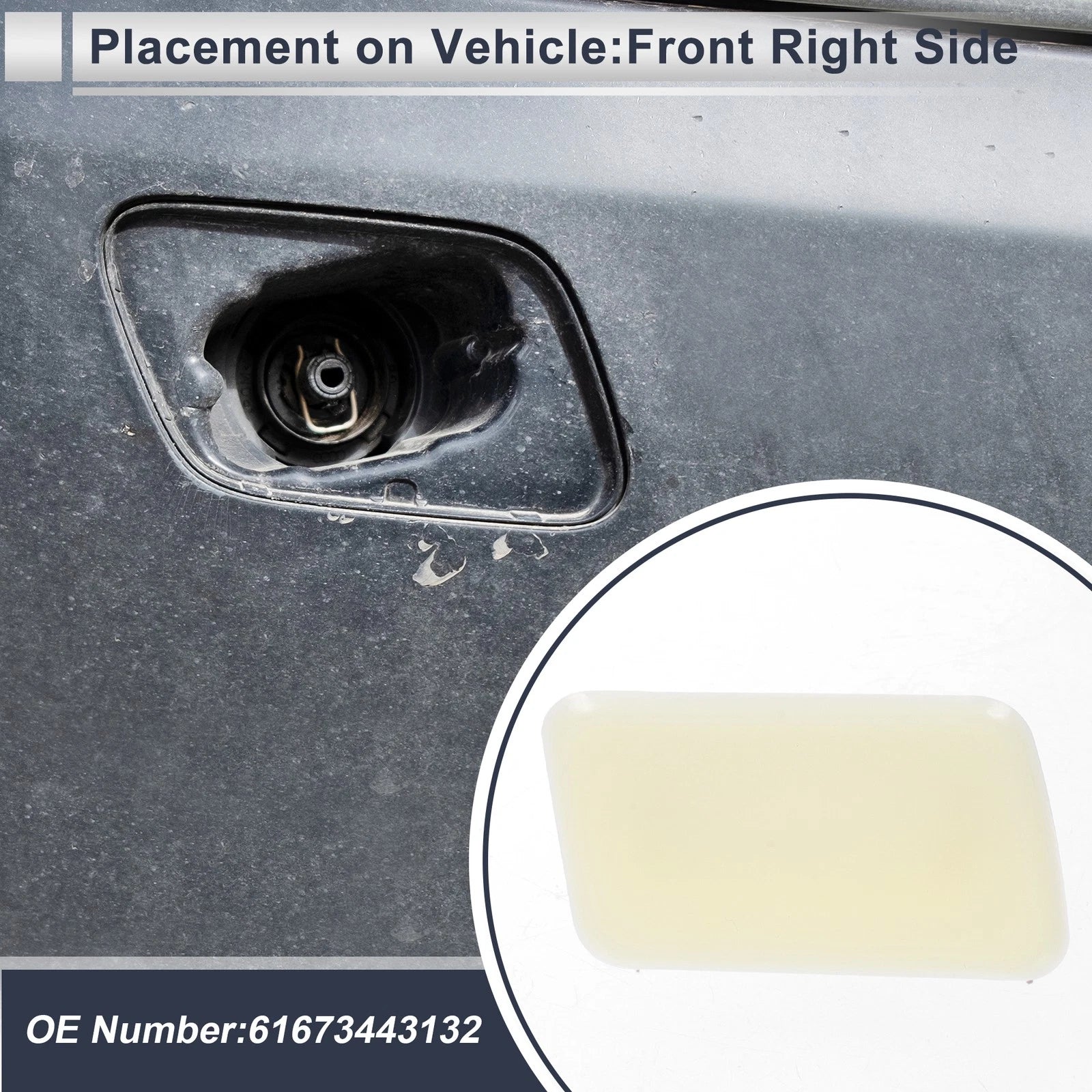 Front Right Headlight Washer Nozzle Cover Cap for BMW X3 (2011–2017)