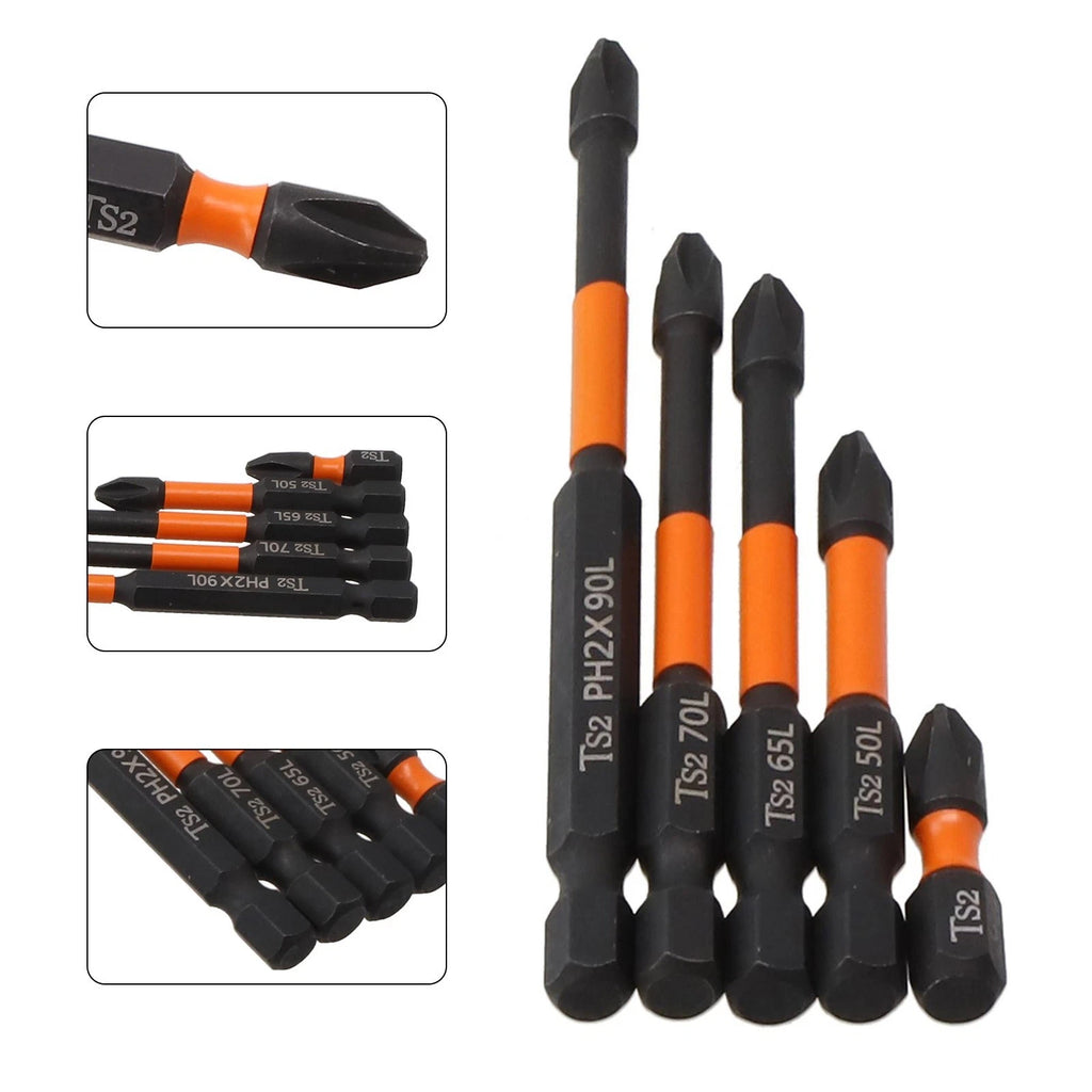 Set of 10 Magnetic Screwdriver Bits for (90mm, PH2)