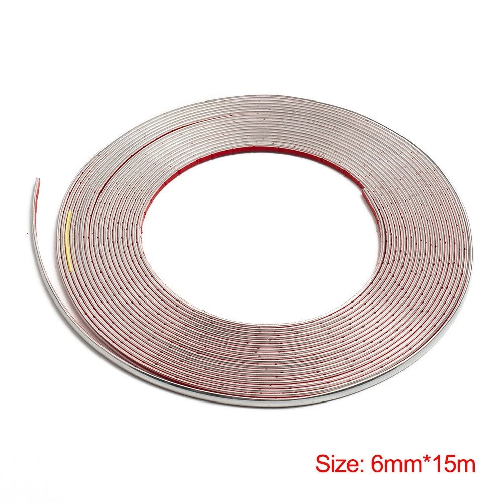 2X Flexible Chrome Car Decor Moulding Strip for