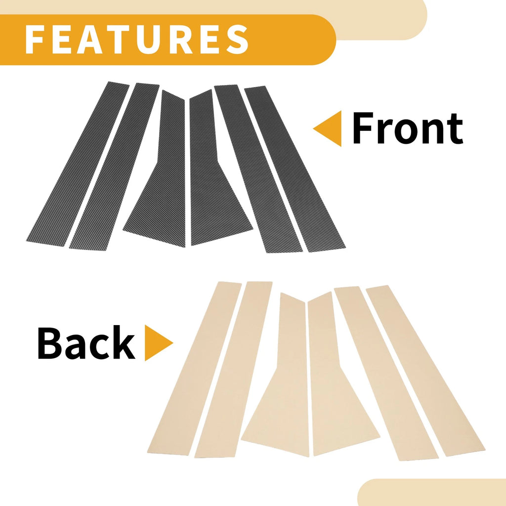 6 Pcs Door Pillar Window Trim Replacement for Honda CR-V (2011–2016)