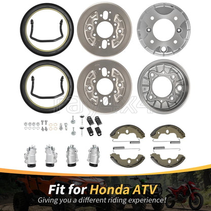 Front Brake Drums Plate Shoes Kit for Honda Foreman 400 TRX400FW (1995–1998)